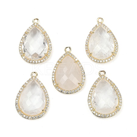 Natural Quartz Crystal Faceted Pendants G-I382-05G-10-1