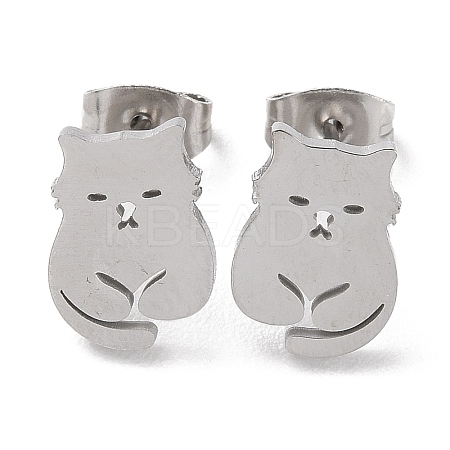 Non-Tarnish 304 Stainless Steel Stud Earrings LS-EJEW-B022-03P-1