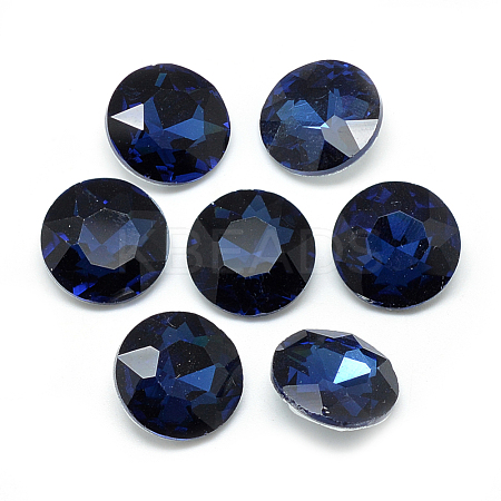 Pointed Back Glass Rhinestone Cabochons RGLA-T029-10mm-14-1