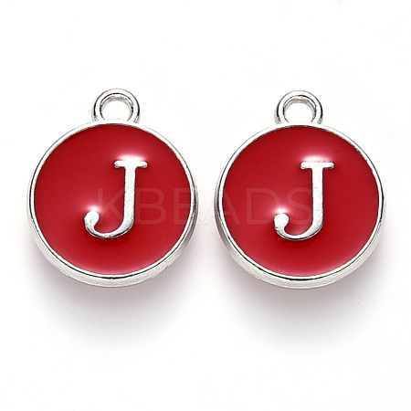Platinum Plated Alloy Enamel Charms X-ENAM-S118-03J-P-1