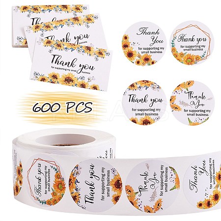 1 Roll Word Thank You Self Adhesive Paper Stickers DIY-SZ0007-83C-1