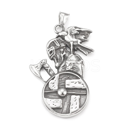 304 Stainless Steel Big Pendants STAS-G303-08AS-1
