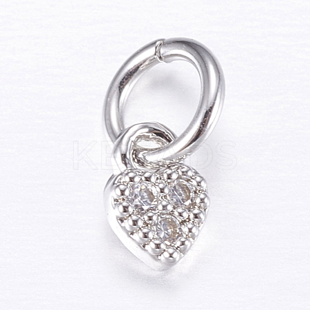 Brass Micro Pave Cubic Zirconia Charms ZIRC-E135-29P-1