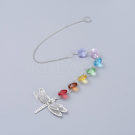 Chandelier Suncatchers Prisms Octogon Glass Chakra Hanging Pendant LS-AJEW-G025-C01-1