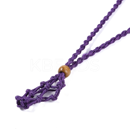 Braided Waxed Cord Empty Macrame Pouch Slider Necklace Making FIND-C061-01B-1