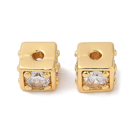 Brass Cubic Zirconia Beads KK-Q030-14A-G-1