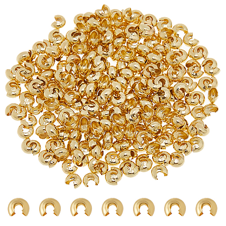 300Pcs Brass Crimp Beads Covers KK-DC0004-75-1