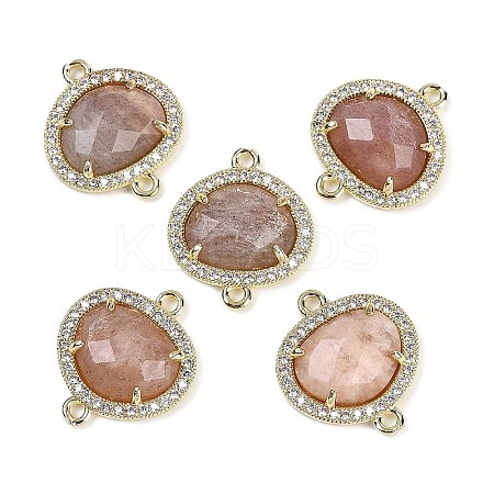 Natural Sunstone Faceted Oval Links G-B126-01G-10-1
