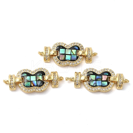 Rack Plating Brass Micro Pave Clear Cubic Zirconia Butterfly Links Connector Charms KK-K385-102G-02-1