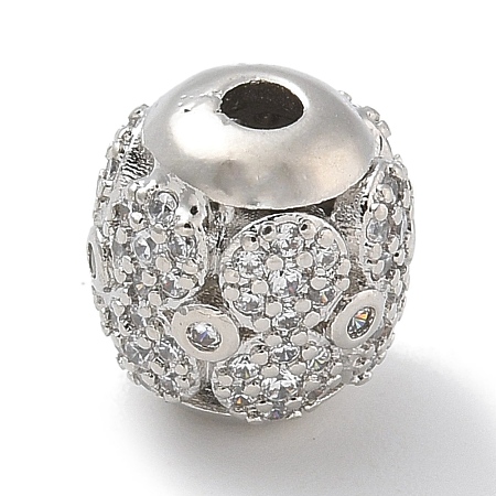 Rack Plating Brass Micro Pave Cubic Zirconia Beads KK-L224-030P-1