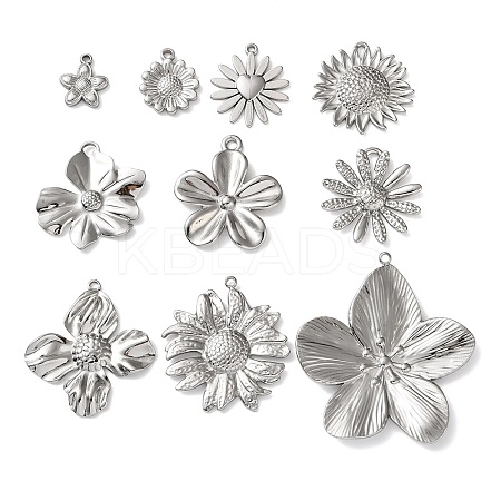 10Pcs 304 Stainless Steel Pendants STAS-P426-06P-1
