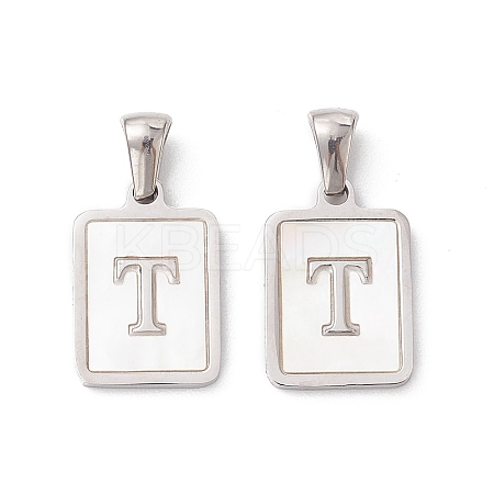 304 Stainless Steel Pave Shell Pendants STAS-G327-01P-T-1