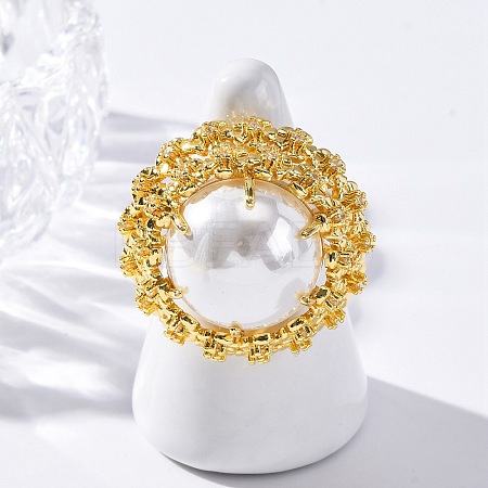 Brass Cuff Rings for Women RJEW-Q009-10G-1