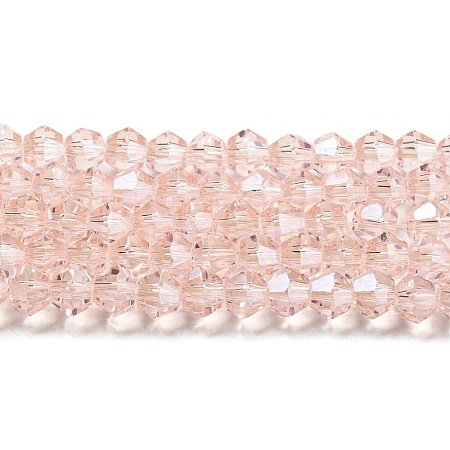 Transparent Electroplate Glass Beads Strands GLAA-F029-4mm-C26-1