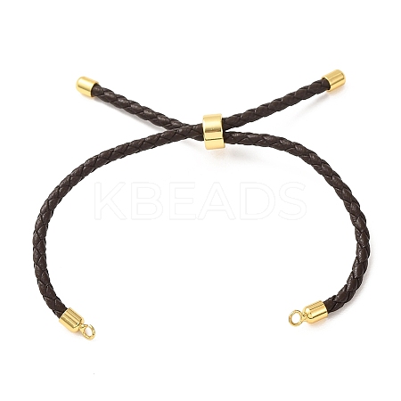 Adjustable Round Braided Microfiber Leather Cord Bracelet Making KK-CBAC260-01G-31-1