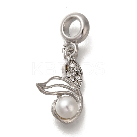 Rack Plating Alloy Crystal Rhinestone European Dangle Charms PALLOY-P307-16P-1