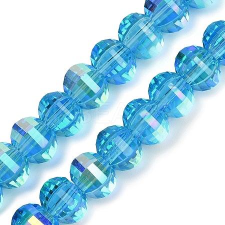 Electroplate Transparent Glass Beads Strands EGLA-B011-08A-AB07-1
