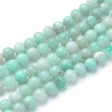 Natural Amazonite Beads Strands G-T055-6mm-17-1