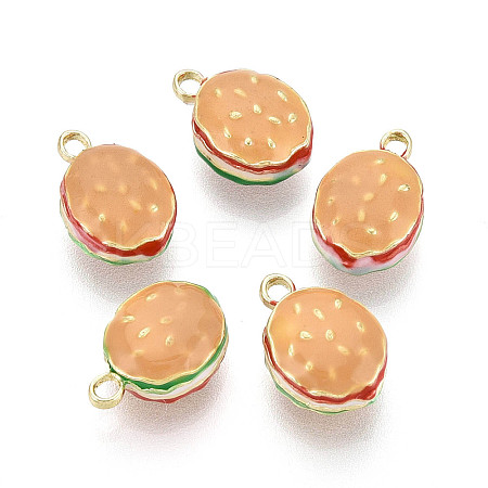 Rack Plating Alloy Enamel Charms PALLOY-N181-24KCG-02-1
