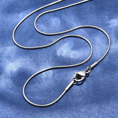 Tarnish Resistant Trendy Men's 304 Stainless Steel Snake Chain Necklaces NJEW-M065-A-01-1