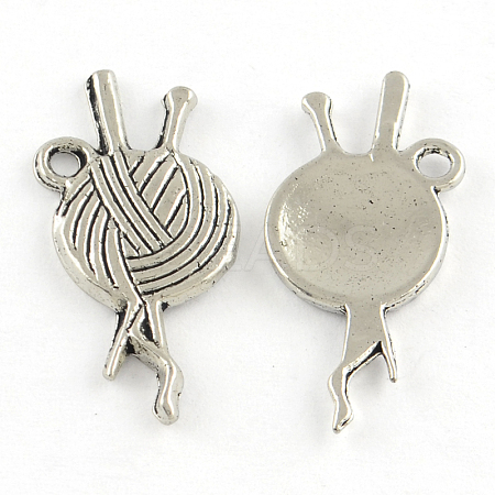 Tibetan Style Clew Alloy Pendants LS-TIBEP-Q054-34AS-RS-1