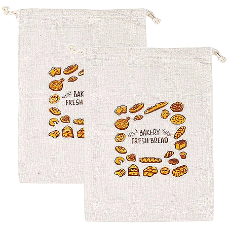 2Pcs Linen Bread Print Pouches AJEW-CP0003-81B-1