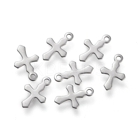 Non-Tarnish 304 Stainless Steel Tiny Cross Charms STAS-K195-16P-1