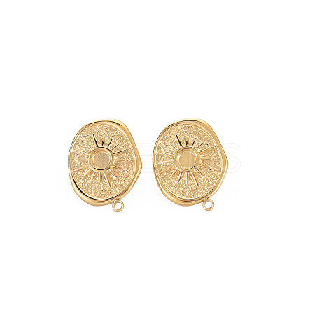 Ion Plating(IP) 304 Stainless Steel Stud Earring Findings X-STAS-N097-237LG-1