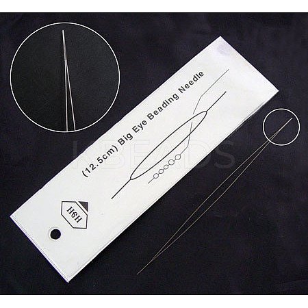 Iron Big Eye Beading Needles X-ES001Y-10cm-1-1