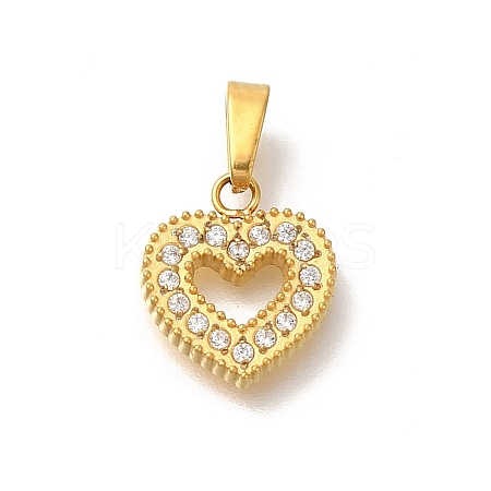 Ion Plating(IP) 304 Stainless Steel Micro Pave Cubic Zirconia Pendants STAS-H228-04G-04-1