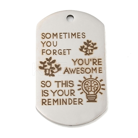 Non-Tarnish 201 Stainless Steel Pendants STAS-L079-04P-03-1