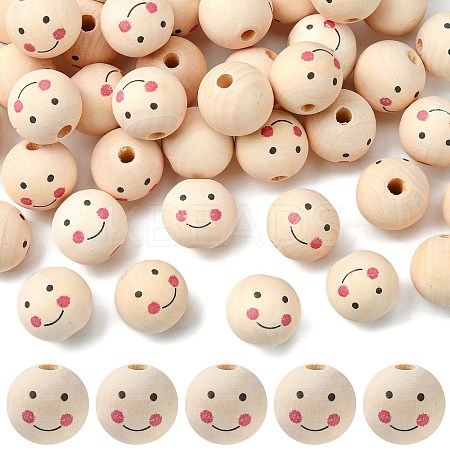 Natural Wood European Beads WOOD-YW0001-28-1