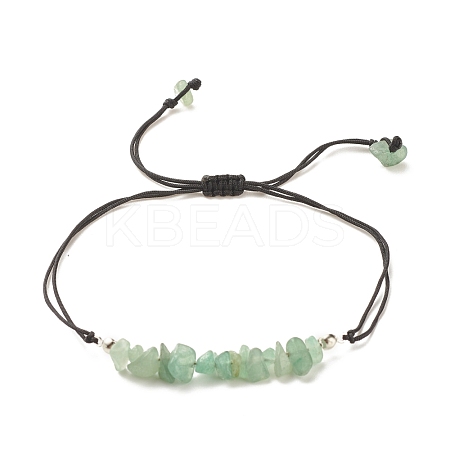Natural Green Aventurine Chips Braided Bead Bracelet BJEW-JB08019-04-1