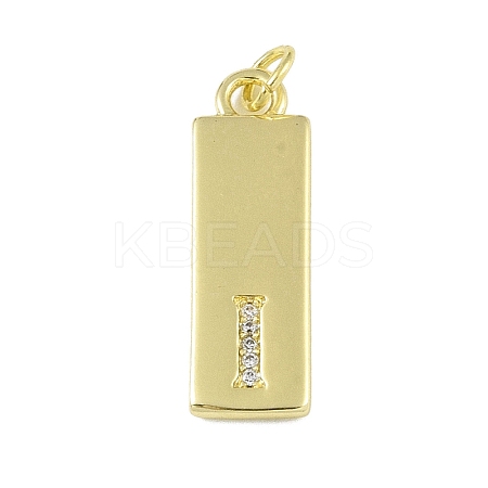 Brass Micro Pave Clear Cubic Zirconia Pendants KK-P266-06G-I-1