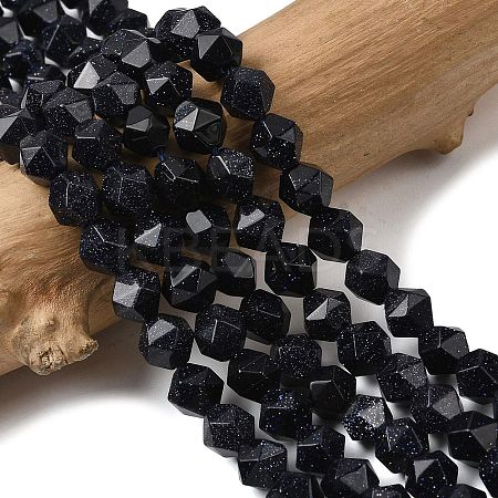 Synthetic Blue Goldstone Beads Strands G-Z119-A24-01-1