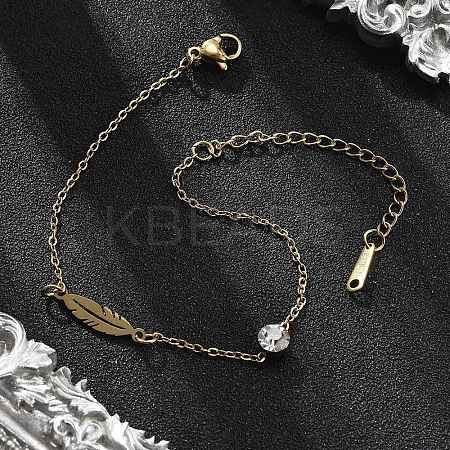 201 Stainless Steel Cable Chain Bracelets BJEW-H205-01D-G-1