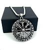 Vintage Viking Hollow Compass 304 Stainless Steel Pendant Necklaces for Men Women RB1403-1