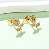 Brass Micro Pave Clear Cubic Zirconia Flower Stud Earrings EJEW-K267-35G-1