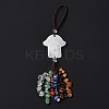 Hamsa Hand/Hand of Miriam Natural Quartz Crystal Pendant Decorations HJEW-R127-02B-4