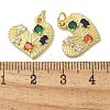 Rack Plating Brass Micro Pave Cubic Zirconia Pendants KK-K392-28G-3