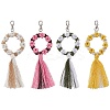 Flower Handmade Macrame Cotton Threads Pendant Decorations HJEW-JM02614-1