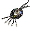 Retro Style Glass & Acrylic & CCB Beads Pendant Necklaces NJEW-Q349-02C-2