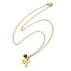 304 Stainless Steel Glass Drill Birth Stone Constellation Pendant Necklaces LS-STAS-D305-08G-E-3