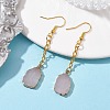 Nuggets Natural Rose Quartz Dangle Earrings EJEW-JE05683-02-2