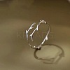 Deer Horn Rhodium Plated 925 Sterling Silver Cuff Rings FS-WGD6B3D-01-1