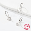 3Pcs 925 Sterling Silver Clear Cubic Zirconia Heart Hoop Earrings MG6658-8-1