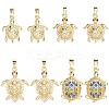 8Pcs 4 Styles Brass Micro Pave Cubic Zirconia Pendants KK-BBC0019-64-1