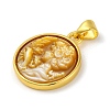 Natural Yellow Shell Carved Cameo Lady Pendants KK-D537-01G-01-2