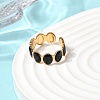 Oval 304 Stainless Steel Open Cuff Rings for Women RJEW-A091-12G-3