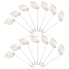 60Pcs Leaf Stainless Steel Round Tray Stick Lapel Pins JEWB-SC0001-75B-1